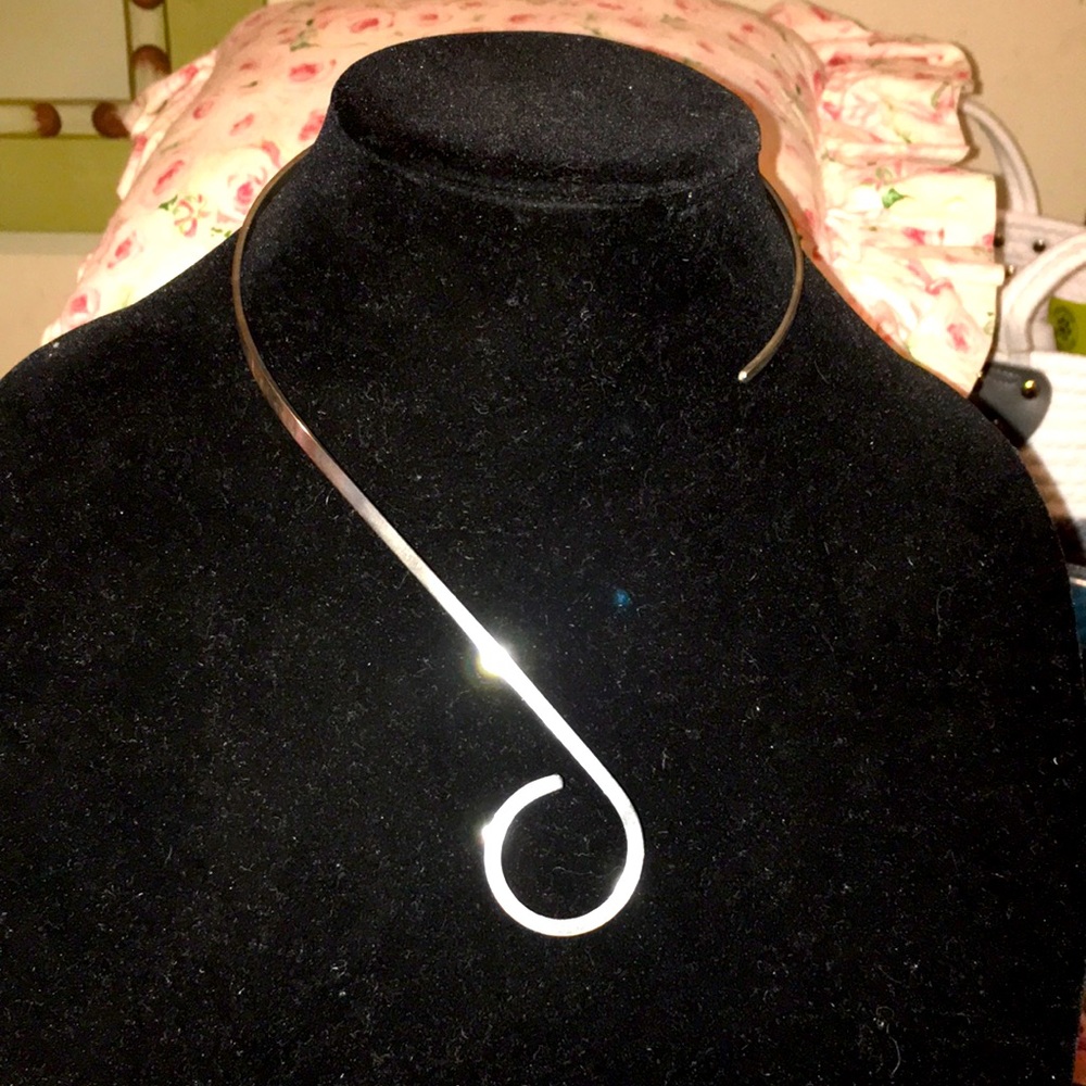 Vintage sterling drop choker necklace